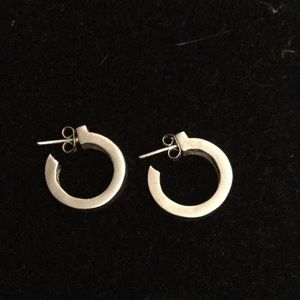 925 Sterling silver thick hoop stud earrings